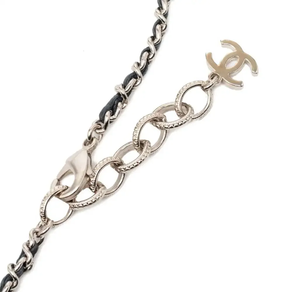 Chanel Cc Logo Pendant Necklace Silver- #249964C17B